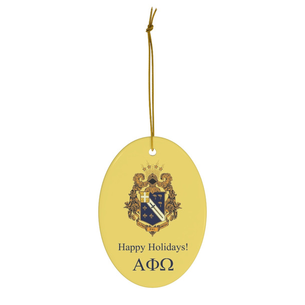 Alpha Phi Omega Holiday Crest Oval Ornaments