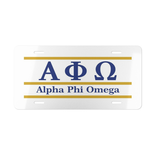 ALPHA PHI OMEGA LETTERED LINES LICENSE COVERS - Custom