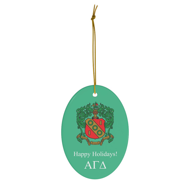 Alpha Gamma Delta Holiday Crest Oval Ornaments