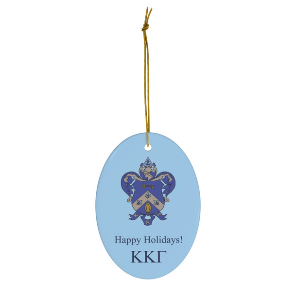 Kappa Kappa Gamma Holiday Crest Oval Ornaments