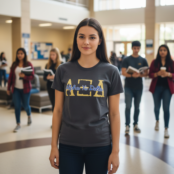 Alpha Xi Delta Greek Type Cotton Tee