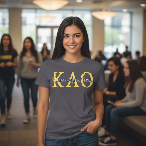 Kappa Alpha Theta Greek Type Cotton Tee