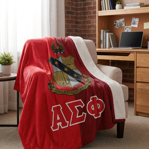 Alpha Sigma Phi Two Tone Sherpa Blanket