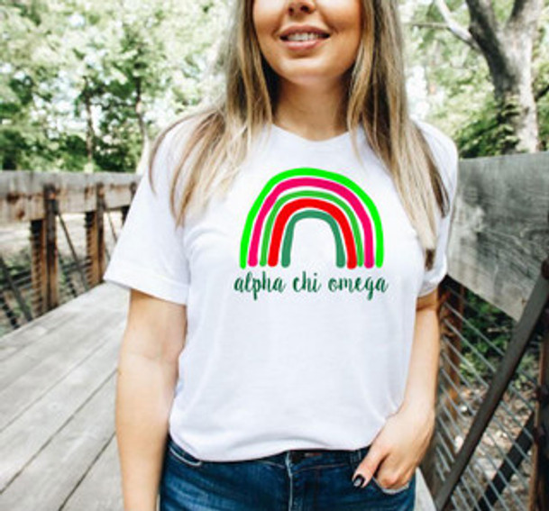 Alpha Chi Omega Rainbow Tees