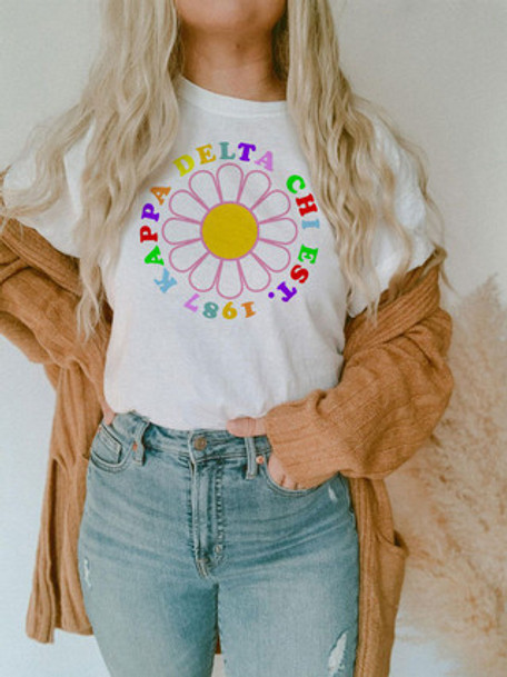 Kappa Delta Chi Rainbow Daisy Tees