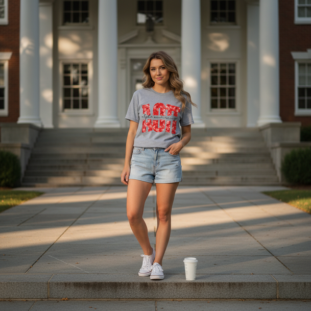 Alpha Omicron Pi Floral Big Lettered T-Shirts