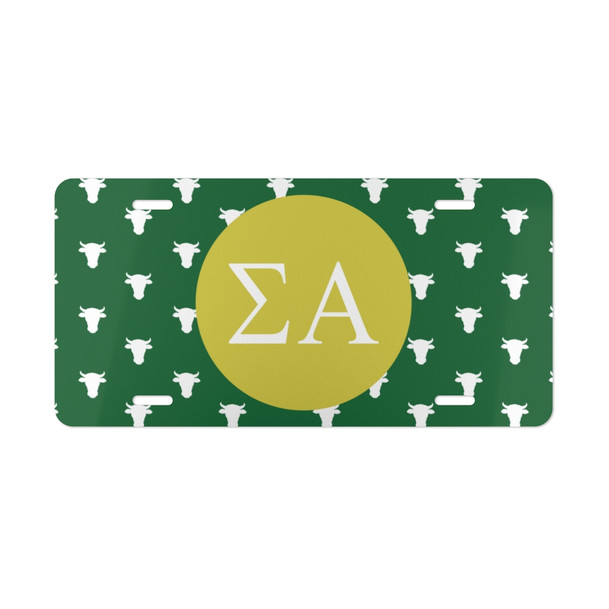 SIGMA ALPHA MASCOT LICENSE PLATE COVER