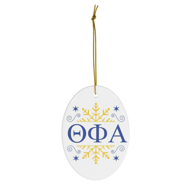 Printify Theta Phi Alpha Holiday Color Snowflake Christmas Ornaments 