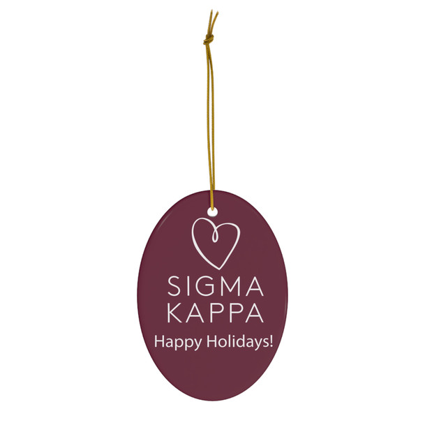 Sigma Kappa Holiday Color Mascot Christmas Ornaments