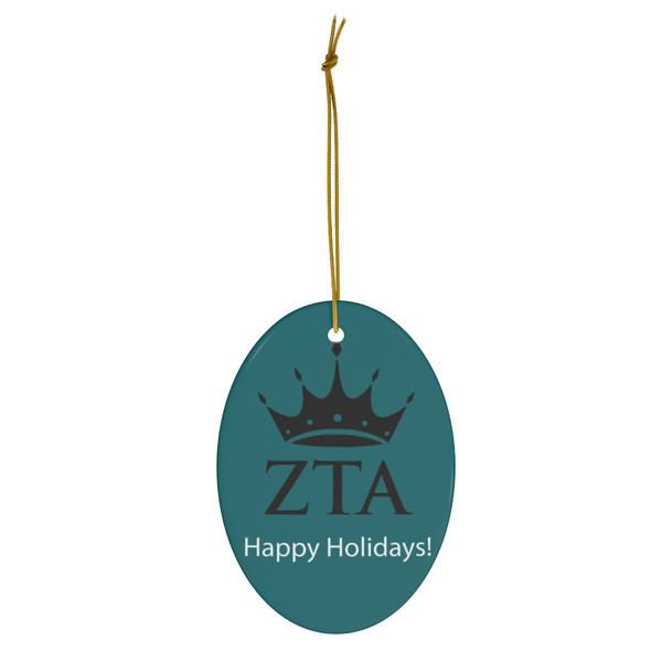 Zeta Tau Alpha Holiday Color Mascot Christmas Ornaments