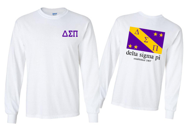 Greekgear Delta Sigma Pi Flag Long Sleeve T-Shirt 