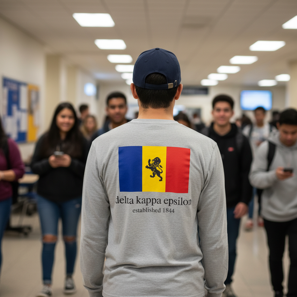 Delta Kappa Epsilon Flag Long Sleeve T-Shirt