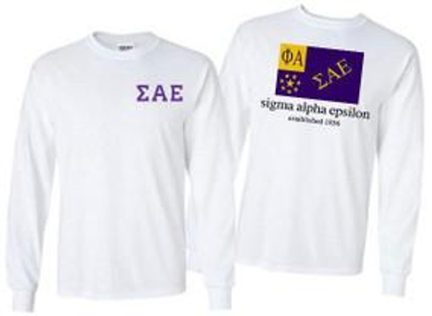 Greekgear Sigma Alpha Epsilon Flag Long Sleeve T-Shirt 