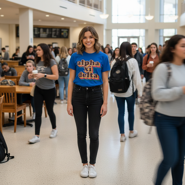 Alpha Xi Delta Retro Maya Tees