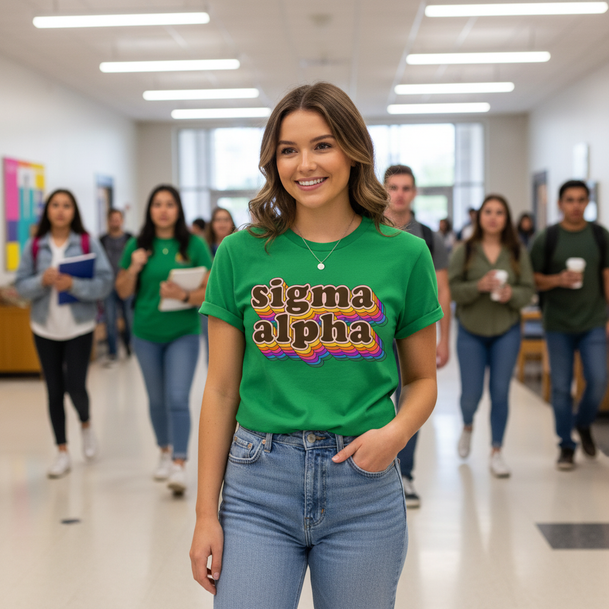 Sigma Alpha Retro Maya Tees
