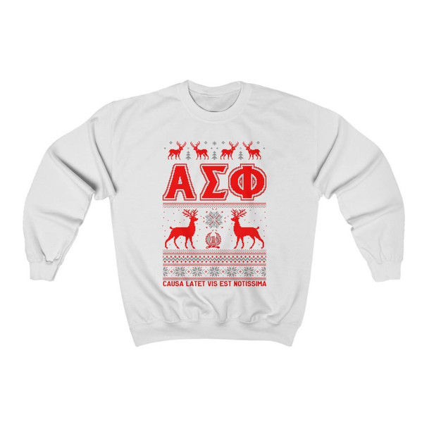 Printify Alpha Sigma Phi Ugly Christmas Sweater Crewneck Sweatshirts 