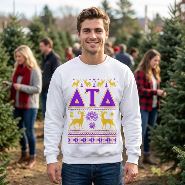 Delta Tau Delta Ugly Christmas Sweater Crewneck Sweatshirts