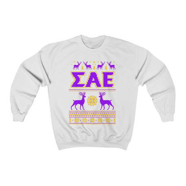 Printify Sigma Alpha Epsilon Ugly Christmas Sweater Crewneck Sweatshirts 