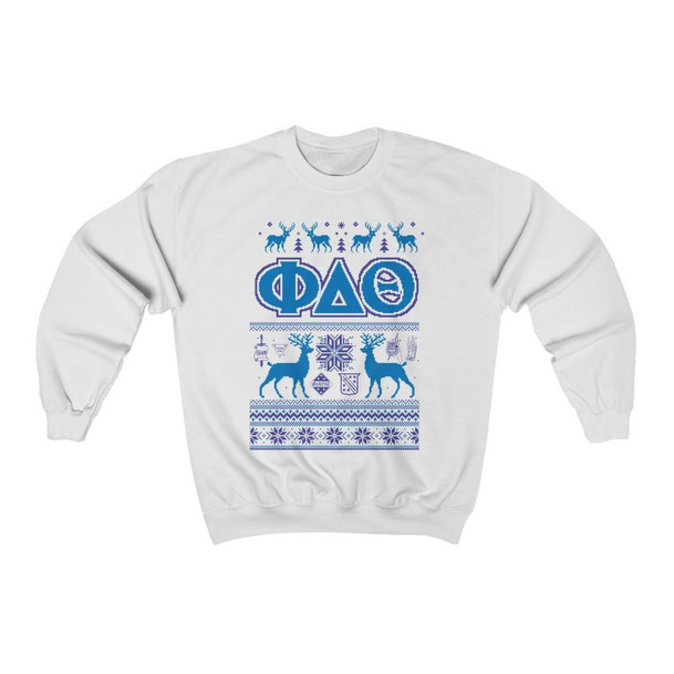 Printify Phi Delta Theta Ugly Christmas Sweater Crewneck Sweatshirts 