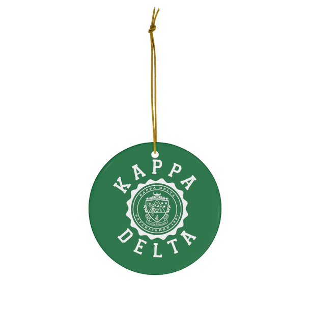 Kappa Delta Round Christmas Shield Ornaments