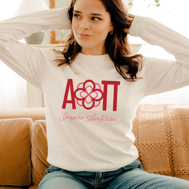 Alpha Omicron Pi Logo Long Sleeve T-Shirt