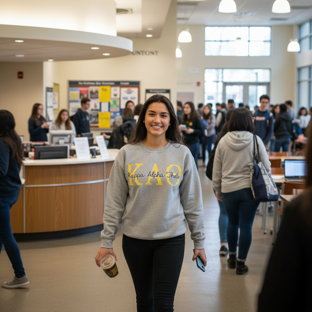 Kappa Alpha Theta Greek Type Crewneck Sweatshirts