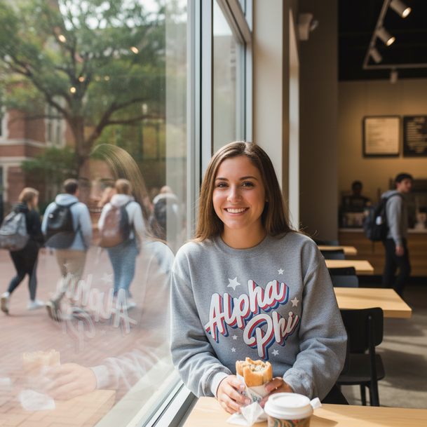 Alpha Phi Flashback Crewneck Sweatshirt