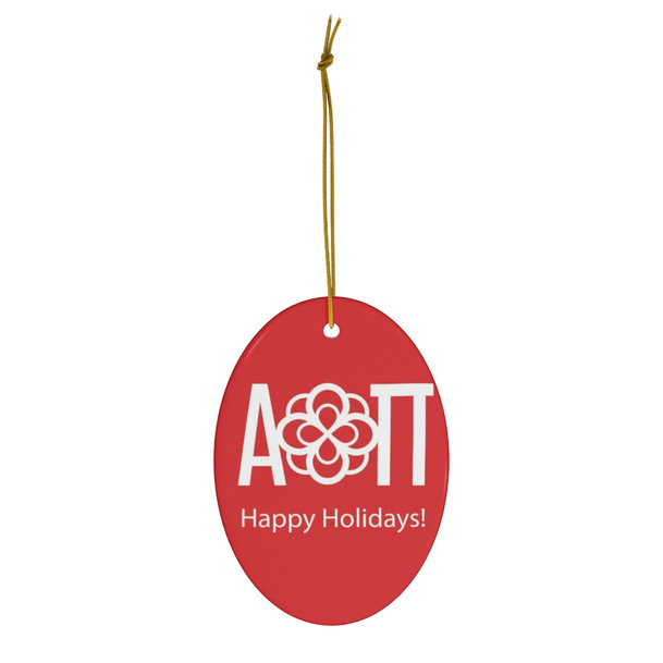 Alpha Omicron Pi Holiday Color Mascot Christmas Ornaments