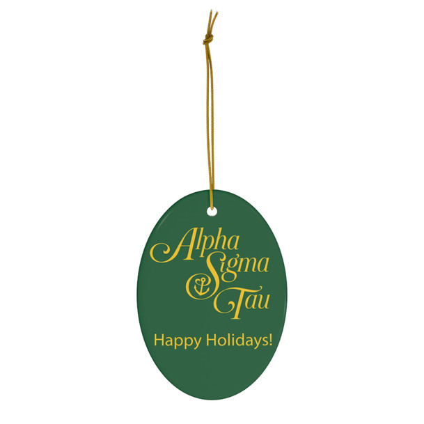 Alpha Sigma Tau Holiday Color Mascot Christmas Ornaments