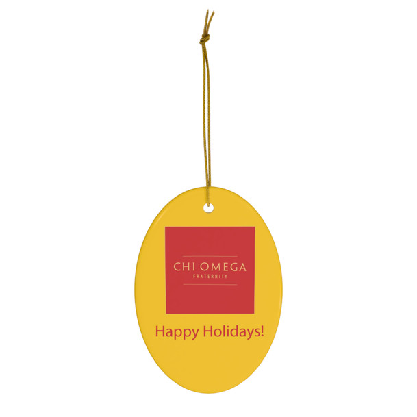 Chi Omega Holiday Color Mascot Christmas Ornaments