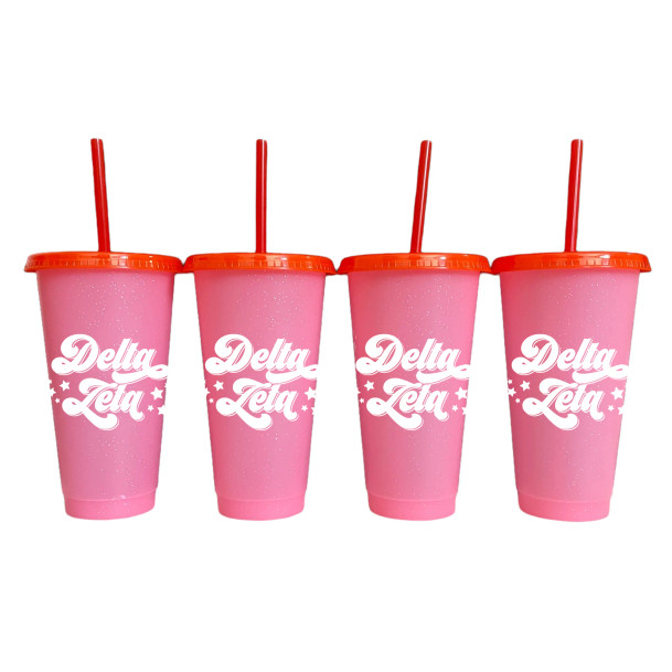 Delta Zeta Glitter Color Changing Cup 4-Pack