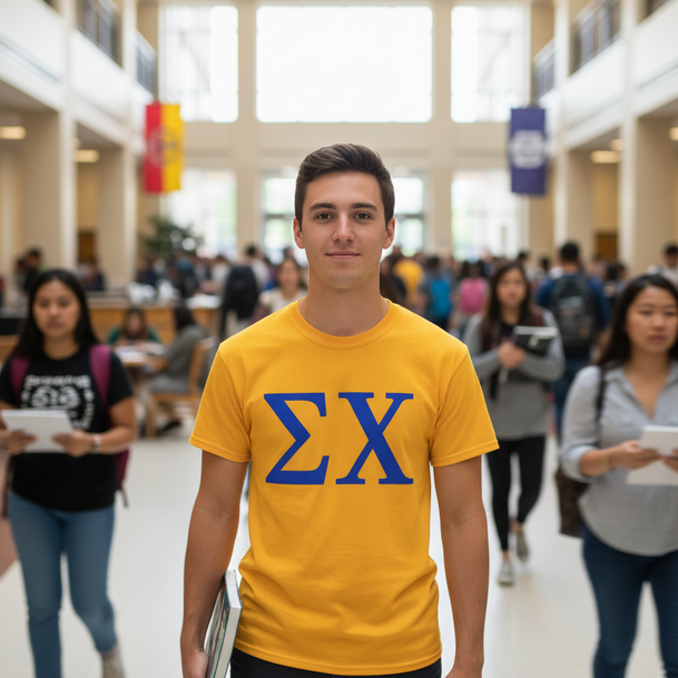 SIGMA CHI LETTERED TEE - $24.95