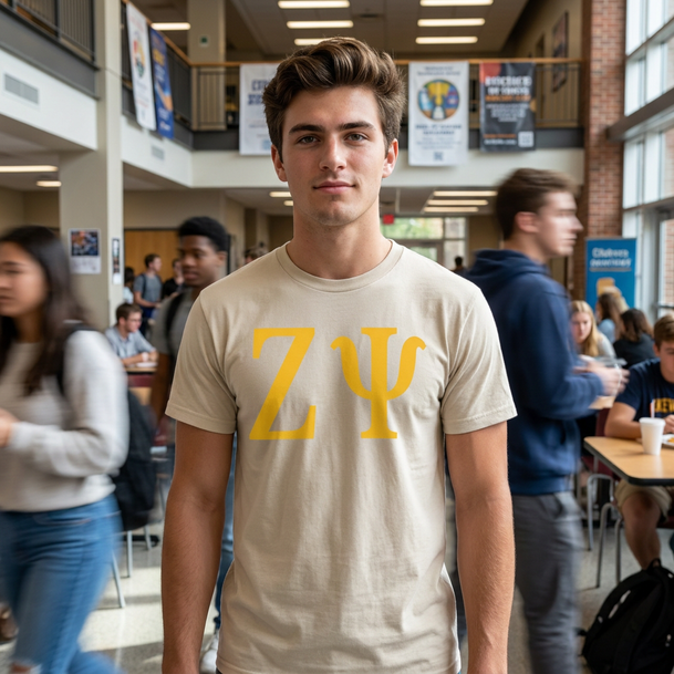 ZETA PSI LETTERED TEE - $24.95
