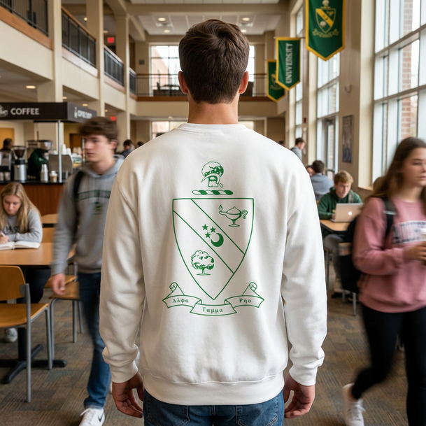 Alpha Gamma Rho World Famous Crest - Shield Crewneck Sweatshirts
