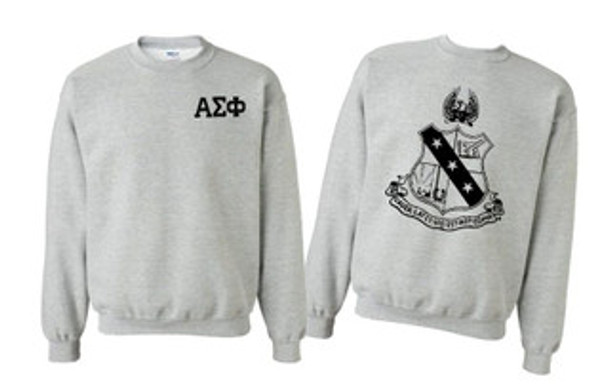 Alpha Sigma Phi World Famous Crest - Shield Crewneck Sweatshirts