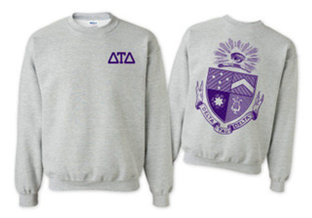 Delta Tau Delta World Famous Crest - Shield Crewneck Sweatshirts