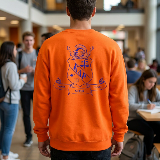 Kappa Delta Rho World Famous Crest - Shield Crewneck Sweatshirts