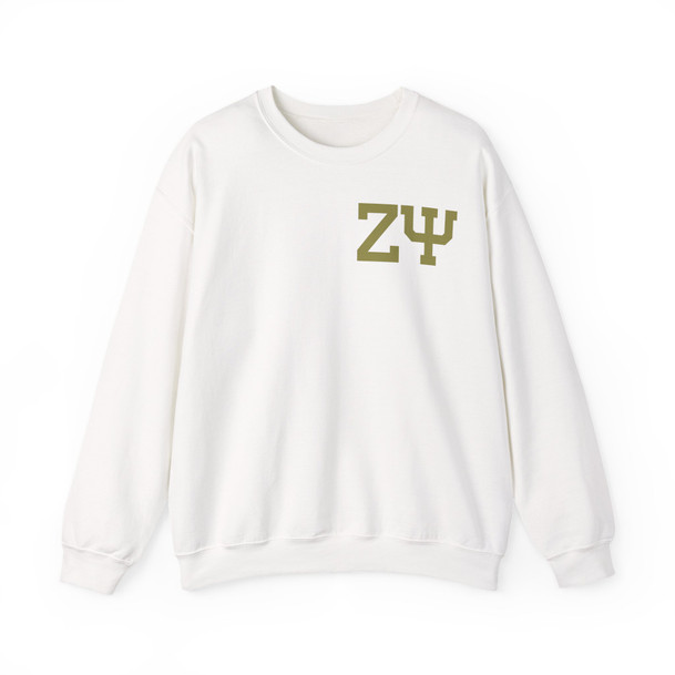 Zeta Psi World Famous Crest - Shield Crewneck Sweatshirts