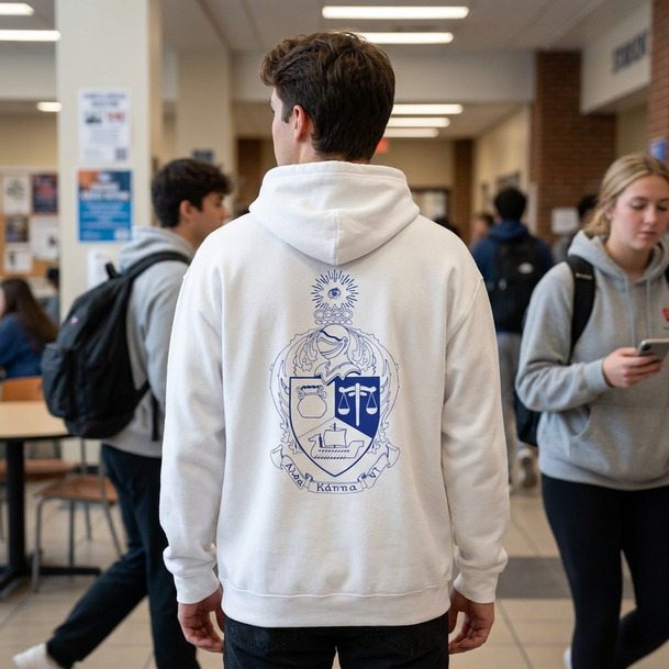Alpha Kappa Psi World Famous Crest - Shield Hooded Sweatshirt