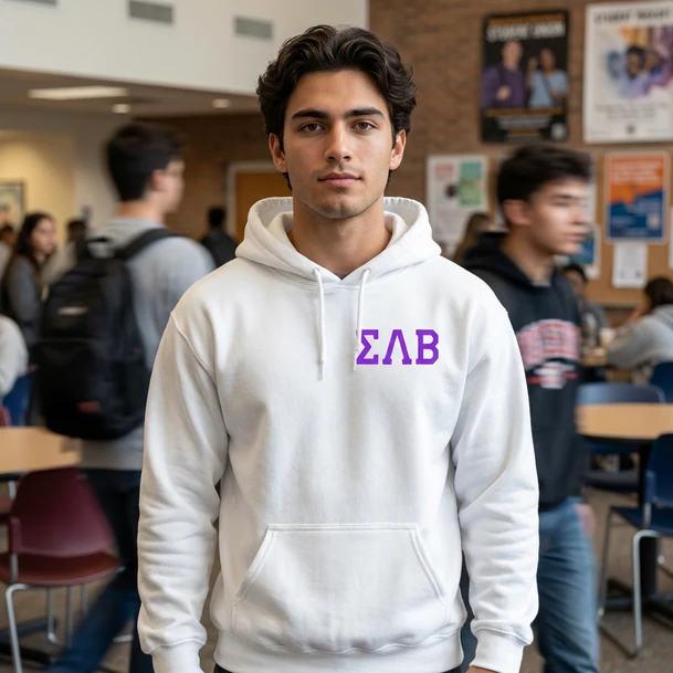 Sigma Lambda Beta World Famous Crest - Shield Hooded Sweatshirts