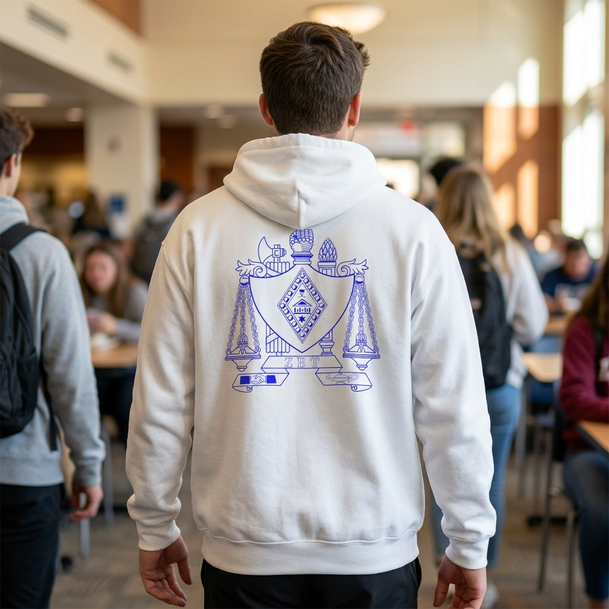 Zeta Beta Tau World Famous Crest - Shield Hooded Sweatshirts
