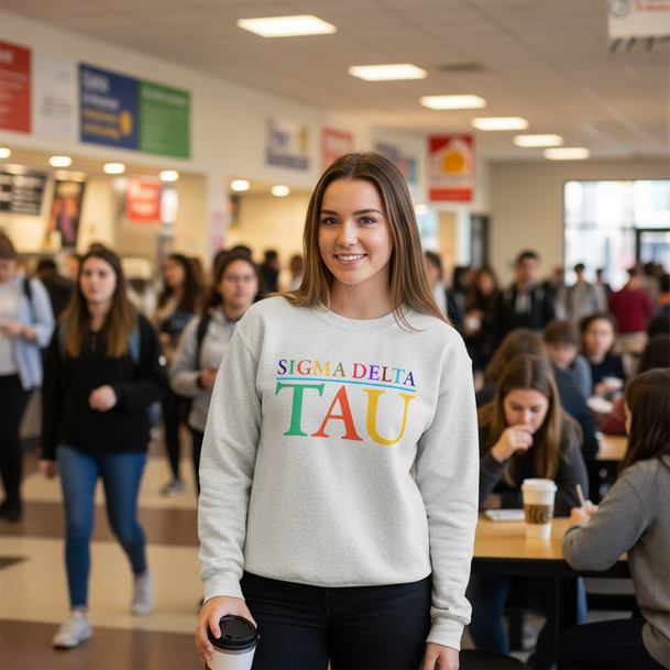 Sigma Delta Tau Colors Upon Colors Crewneck Sweatshirt