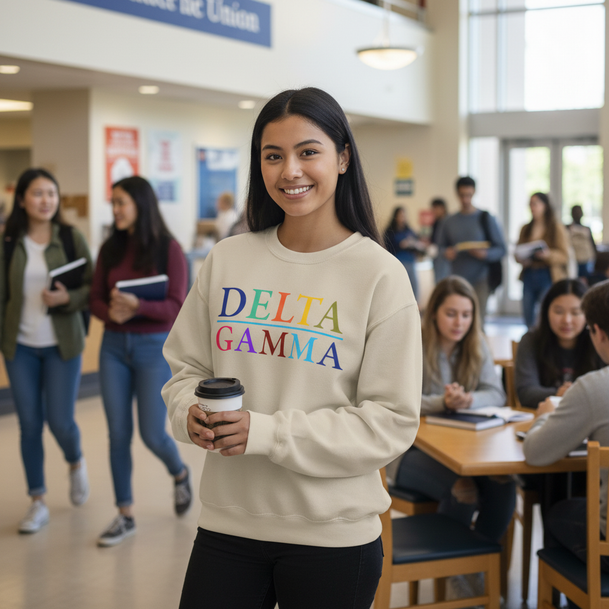 Delta Gamma Colors Upon Colors Crewneck Sweatshirt