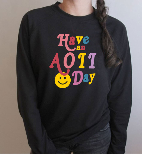 Alpha Omicron Pi Have A Day Crewneck Sweatshirt