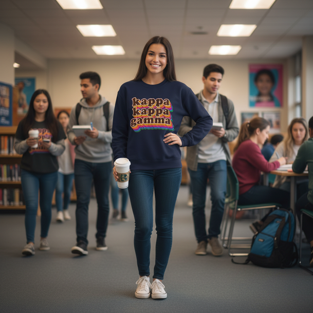 Kappa Kappa Gamma Retro Maya Crewneck Sweatshirts