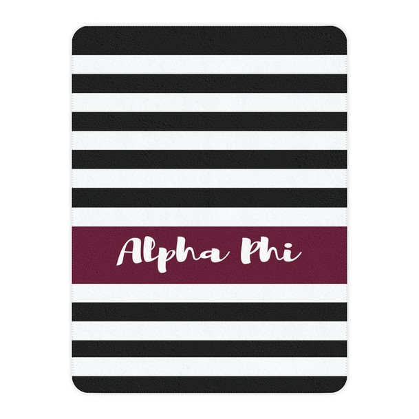 Alpha Phi Stripes Tan Sherpa Blanket - Giant Size!