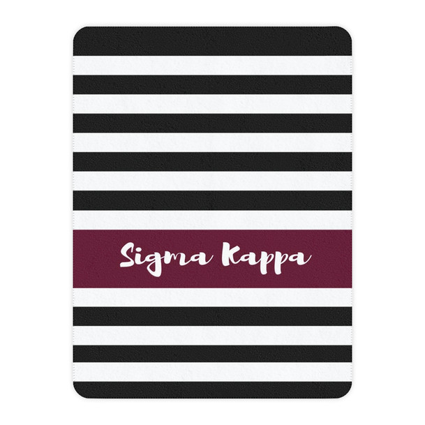 Sigma Kappa Stripes Tan Sherpa Blanket - Giant Size!