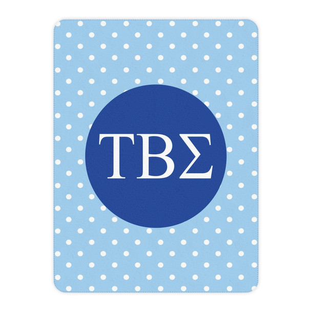 Tau Beta Sigma Polka Dots Tan Sherpa Blanket - Giant Size!