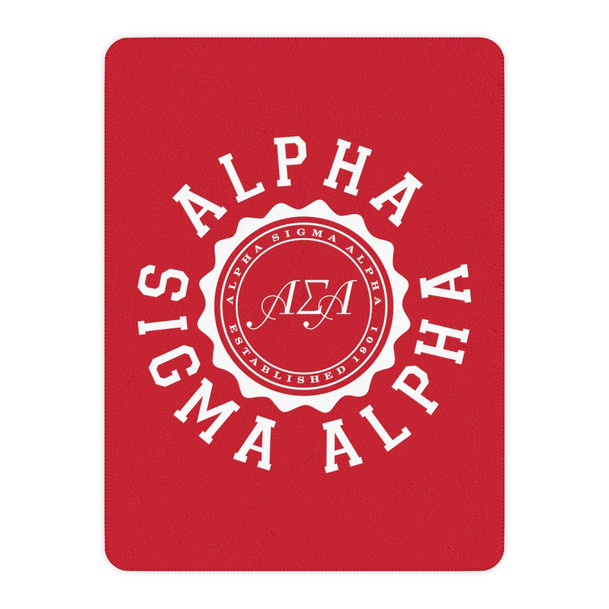 Alpha Sigma Alpha Seal Sherpa Blanket - Giant Size!