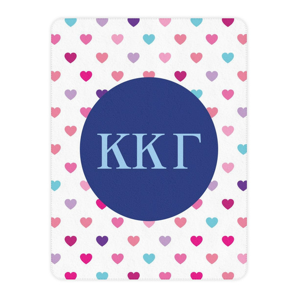 Kappa Kappa Gamma Hearts Tan Sherpa Blanket - Giant Size!